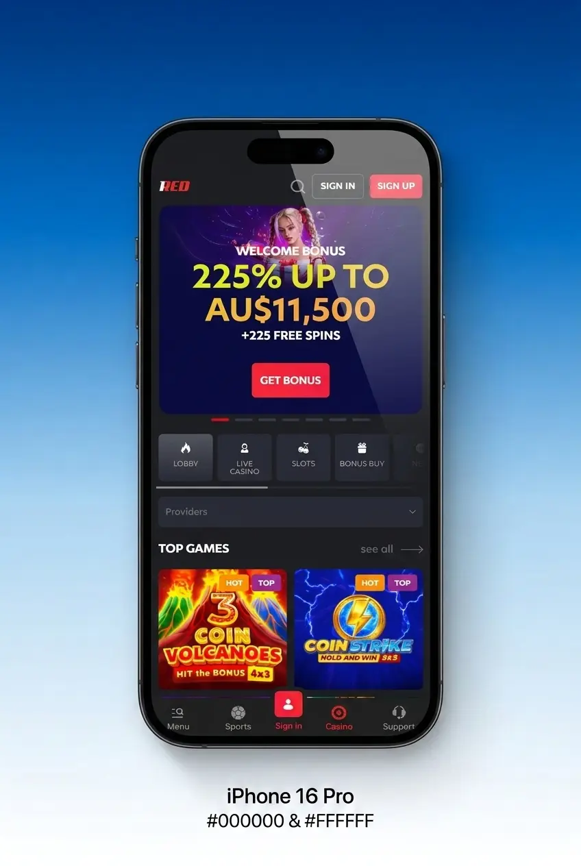 1Red sign up form with step-by-step registration instructions for Australian players to create a casino account