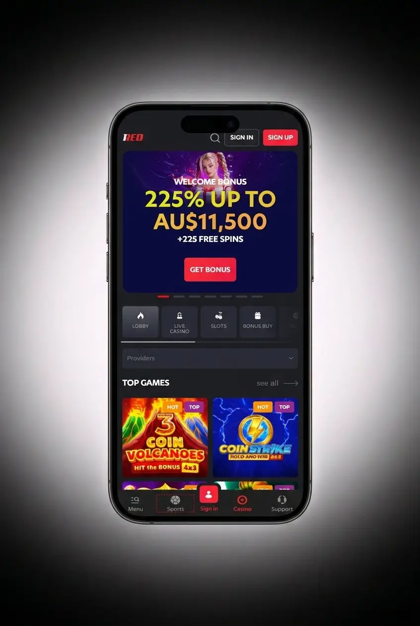 Step-by-step guide showing how to register a 1Red account using the mobile app interface
