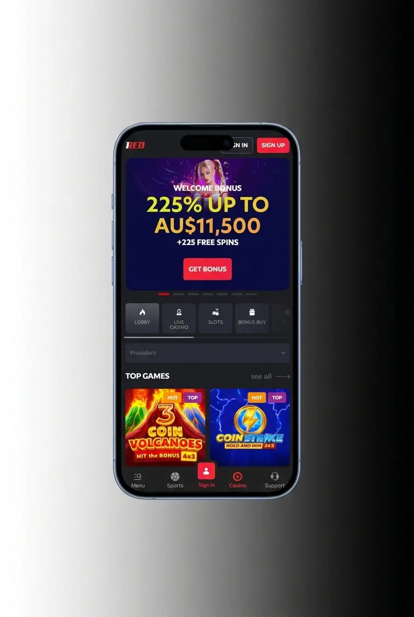 1Red app withdrawal screen showing cashier menu, withdrawal tab, and payment method options on mobile device
